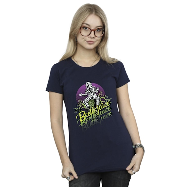 Beetlejuice Dam/Dam Purple Circle Bomull T-shirt XXL Marinblå Navy Blue XXL