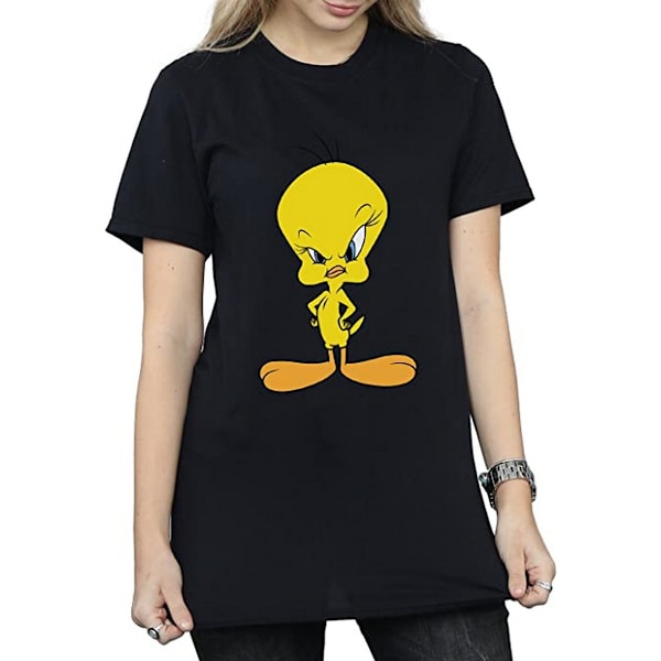 Looney Tunes Dam/Damer Angry Tweety Bomull Boyfriend T-Shir Black M