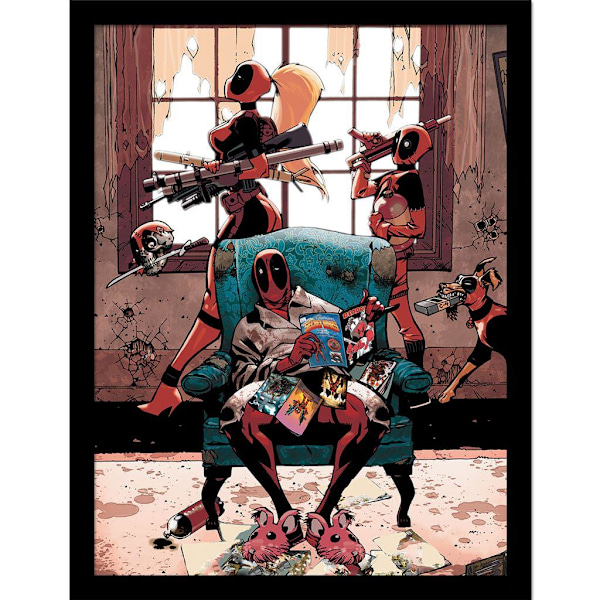 Deadpool Family Inramad Poster 40cm x 30cm Flerfärgad Multicoloured 40cm x 30cm