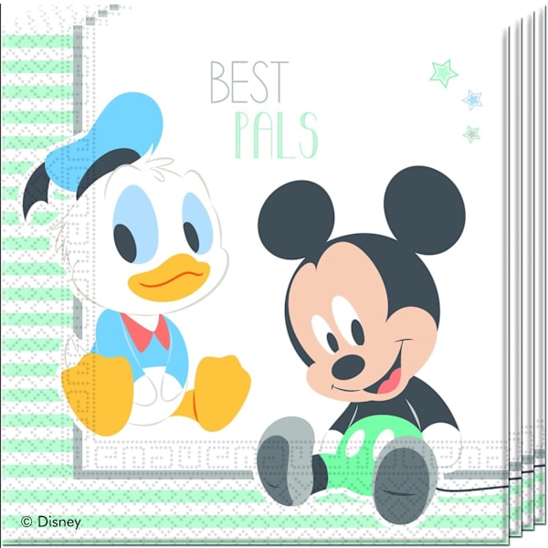 Mickey Mouse & Friends 2-lagers servetter (16-pack) One Size Whit White/Blue One Size