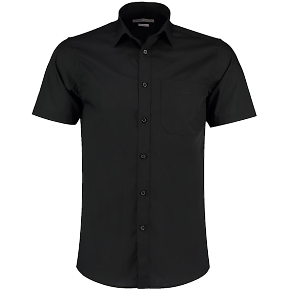 Kustom Kit Herr Poplin Kortärmad Skjorta 17in Svart Black 17in