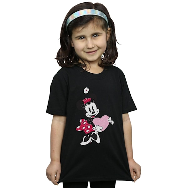 Disney Girls Minnie Mouse Love Heart Bomull T-shirt 9-11 år Black 9-11 Years