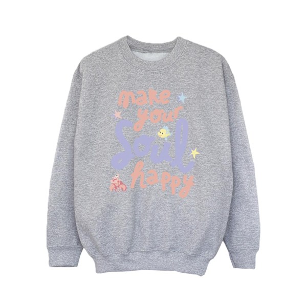 Disney Girls The Little Mermaid Happy Sweatshirt 5-6 år Spor Sports Grey 5-6 Years