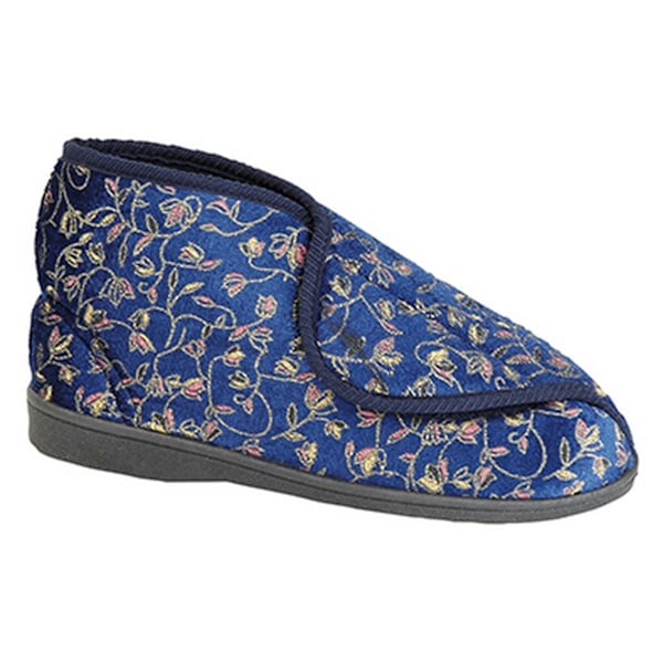 Zedzzz Dam/Dam Geraldine Touch Fastening Floral Bootee Sl Navy Blue 8 UK