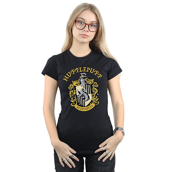 Harry Potter Dam/Kvinnor Hufflepuff Bomull T-shirt S Marinblå Navy Blue S