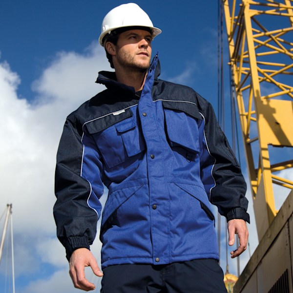 Result Workguard Zip Sleeve Heavy Duty Vattenavvisande Vindjacka för Herr Royal/Navy XL