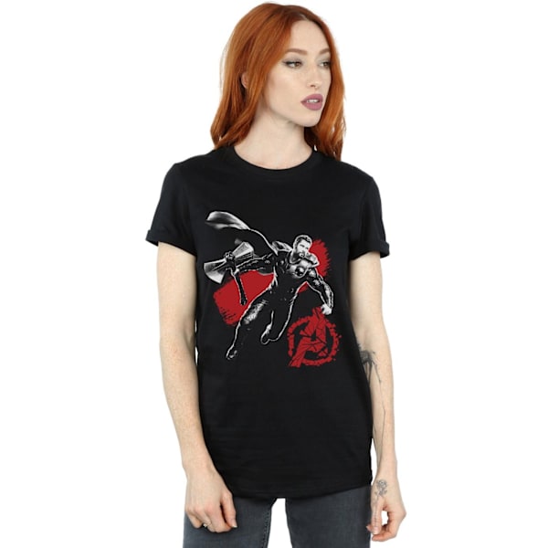 Marvel Womens/Ladies Avengers Endgame Mono Thor Cotton Boyfrien Black 5XL