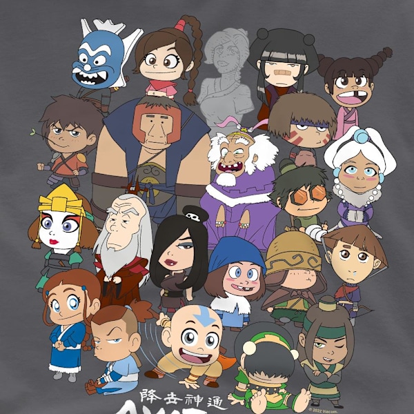 Avatar: The Last Airbender Herr Chibi Grupp T-Shirt M Kolgrå Charcoal M
