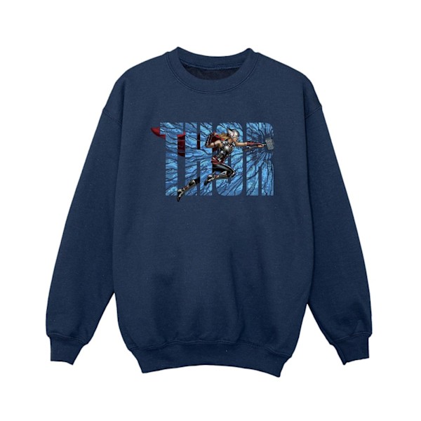 Marvel Boys Thor Love And Thunder Smash Sweatshirt 5-6 år Marinblå Navy Blue 5-6 Years