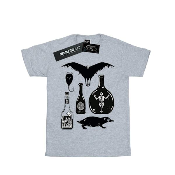 Fantastiska vidunder Girls Plain Icons Bomull T-shirt 5-6 år Spo Sports Grey 5-6 Years
