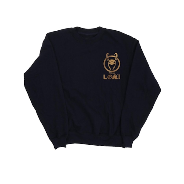 Marvel Boys Loki Horn Logo Faux Pocket Sweatshirt 12-13 år N Navy Blue 12-13 Years