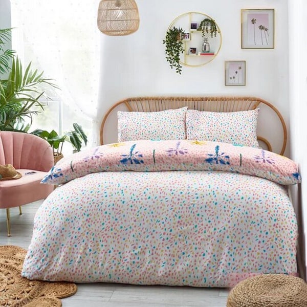 Style Lab Palmtropolis Påslakanset Enkelsäng Rosa Pink Single