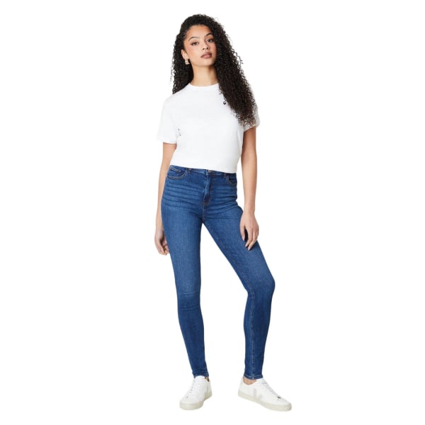 Dorothy Perkins Dam/Kvinnor Comfort Stretch Tall Skinny Jeans Mid Wash 8 UK R