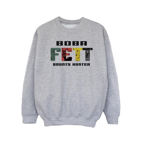Star Wars Girls Boba Fett Character Logo Sweatshirt 7-8 Years S Sports Grey 7-8 Years
