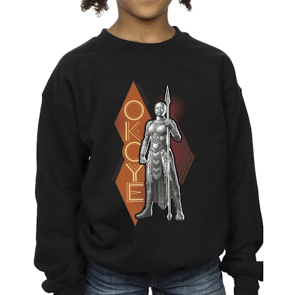 Marvel Girls Wakanda Forever Okoye Stance Sweatshirt 3-4 år Black 3-4 Years