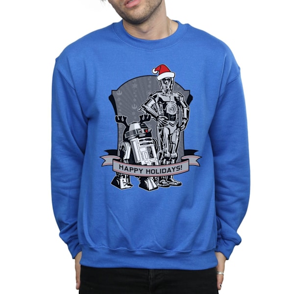 Star Wars Herr C-3PO och R2-D2 Jul Sweatshirt M Royal Blue M