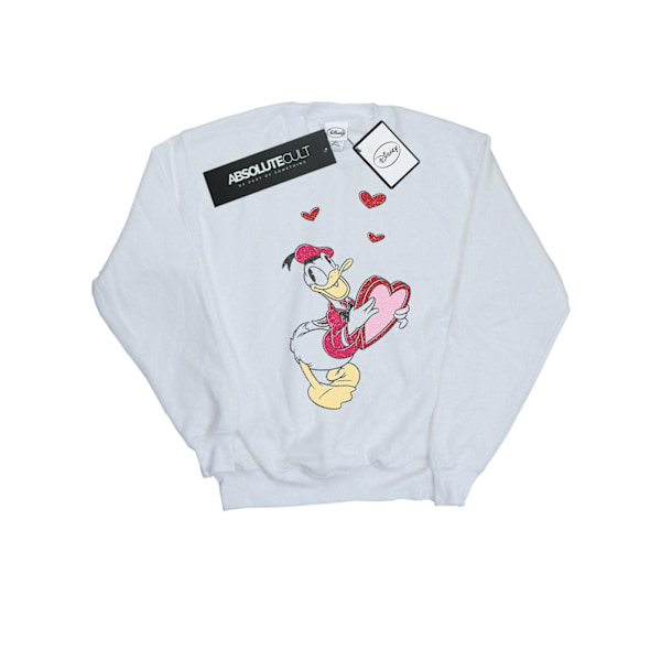 Disney Mens Donald Duck Love Heart Sweatshirt 3XL Vit White 3XL
