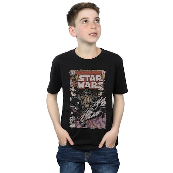 Star Wars Boys Millennium Falcon Comic T-Shirt 7-8 år Svart Black 7-8 Years