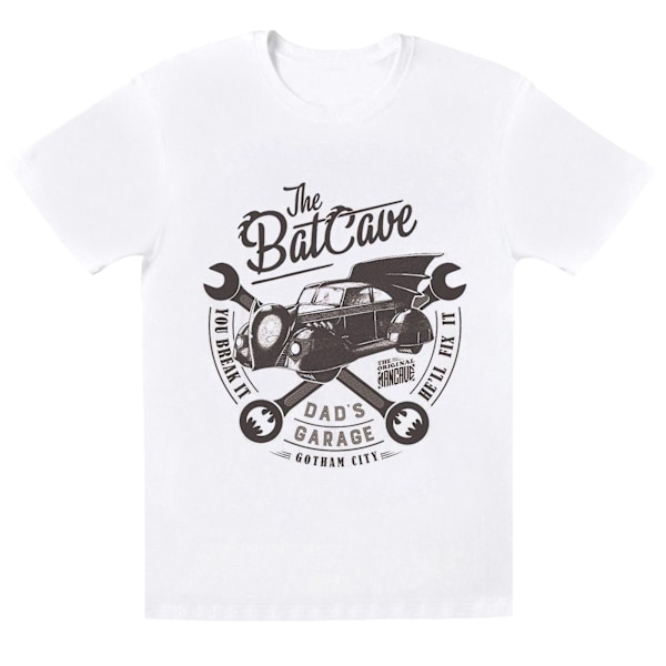 DC Comics Boys Batman Dad´s Garage T-shirt 5-6 år Vit White 5-6 Years