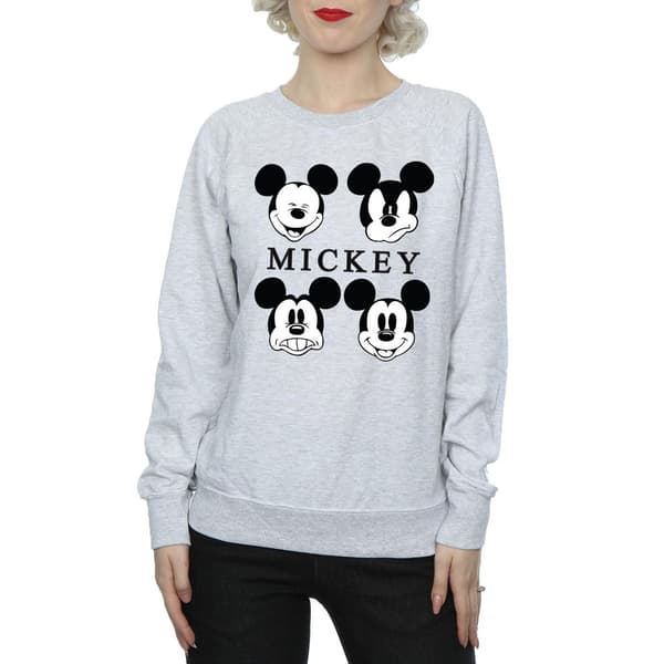 Disney Dam/Dam Mickey Mouse Huvud Tröja M Heather Grå Heather Grey M