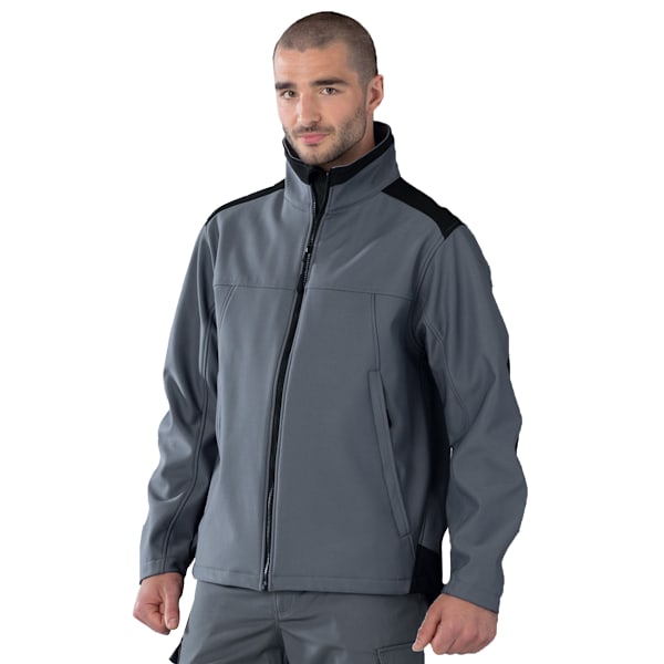Russell Workwear Softshelljacka för män, andningsbar och vattentät Convoy Grey S