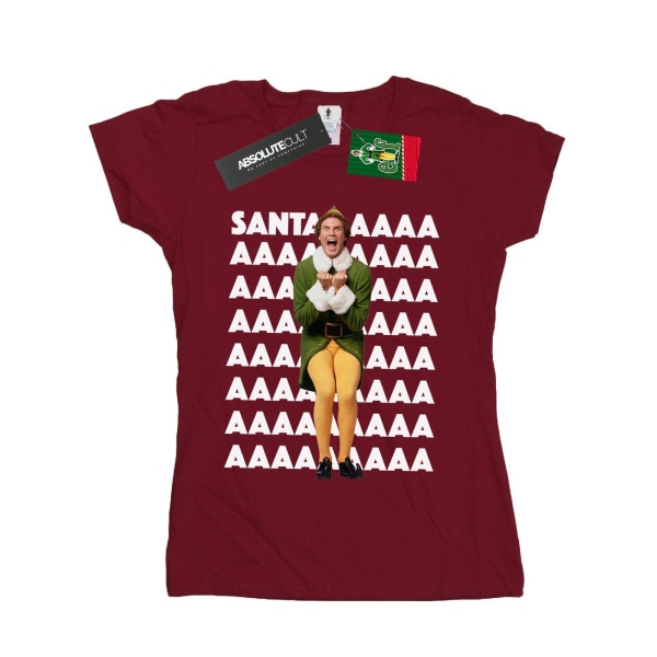 Elf Dam/Damer Buddy Santa Scream Bomull T-shirt XL Bourgogne Burgundy XL