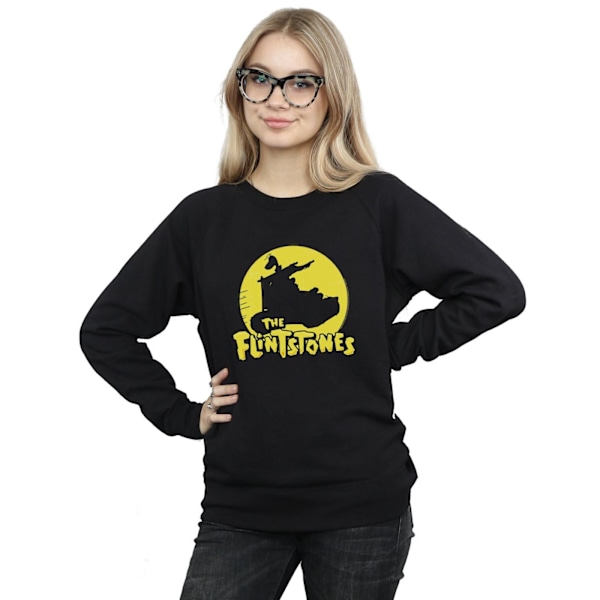 The Flintstones Dam/Damer Bil Silhuett Sweatshirt M Svart Black M