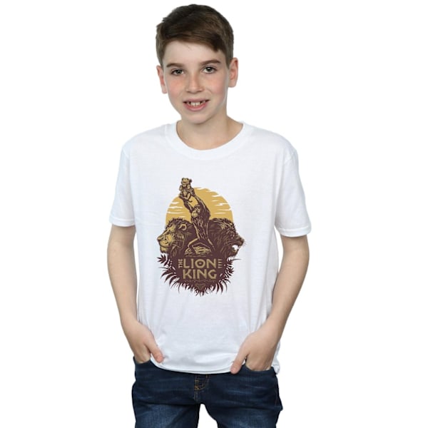 Disney Boys The Lion King Movie Sunrise Collage T-Shirt 7-8 år White 7-8 Years