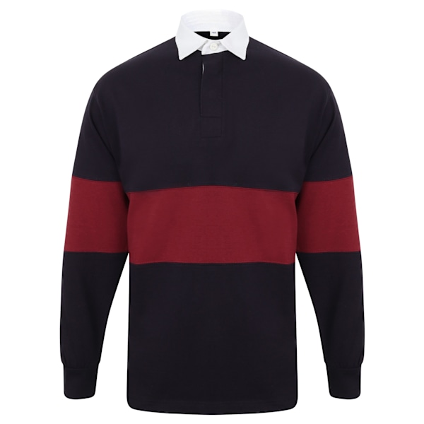 Front Row Vuxen Unisex Panelad Tag Rugbytröja S Marin/Bordeaux Navy/Burgundy S