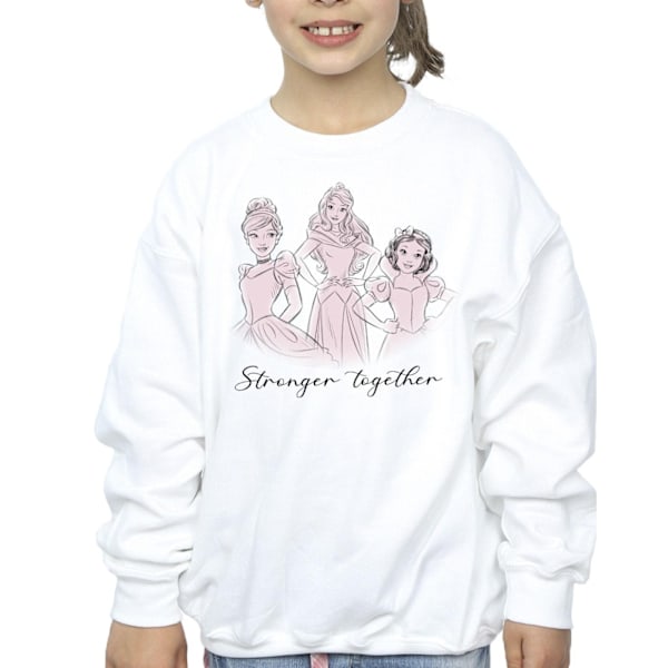 Disney Girls Princesses Stronger Together Sweatshirt 7-8 år White 7-8 Years