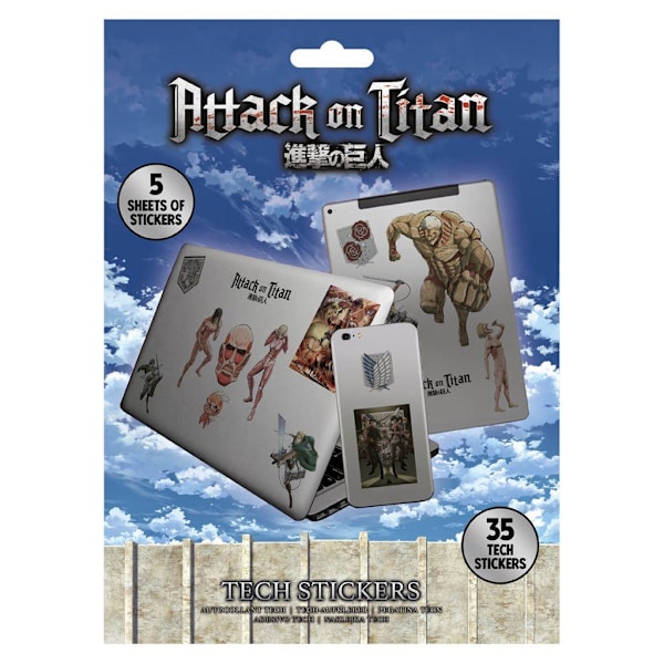 Attack on Titan S3 Tech Stickers (35-pack) En Storlek Flerfärgad Multicoloured One Size