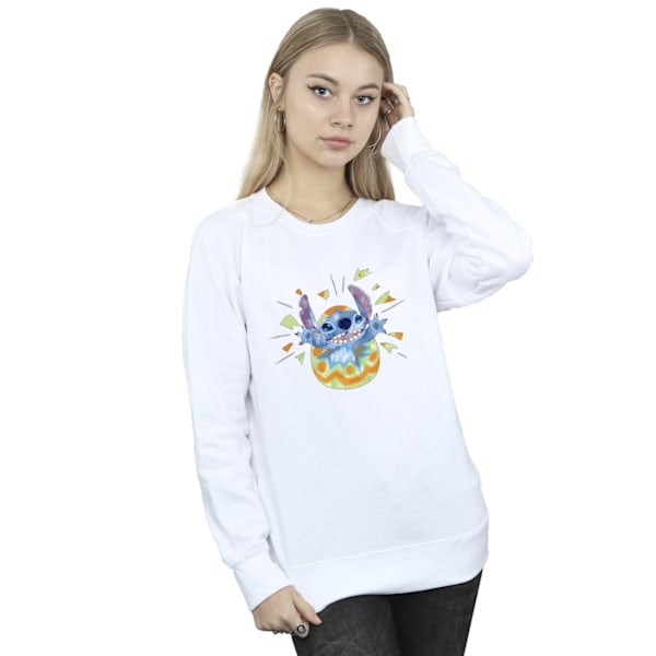 Disney Dam/Kvinnor Lilo & Stitch Cracking Egg Sweatshirt XL W White XL