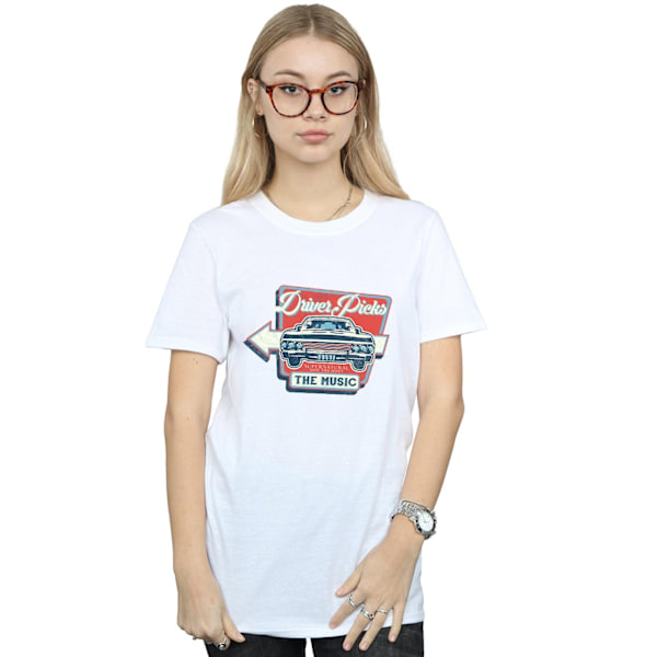 Supernatural Dam/Damer Förare Väljer Musiken Bomull Pojkvän White 3XL