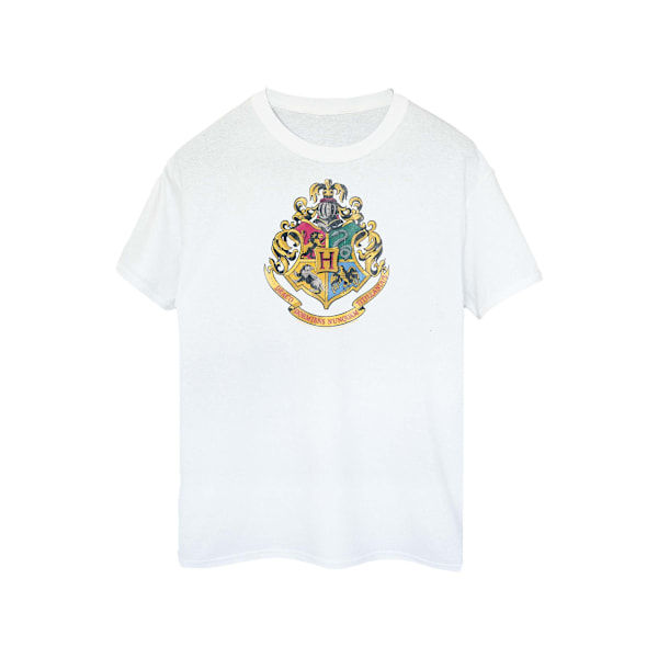 Harry Potter T-shirt i bomull för män, Hogwarts, L, vit White L