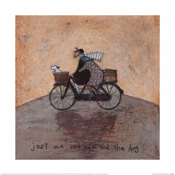 Sam Toft Just Me And You And The Dog Väggkonst 40cm x 40cm Multi Multicoloured 40cm x 40cm