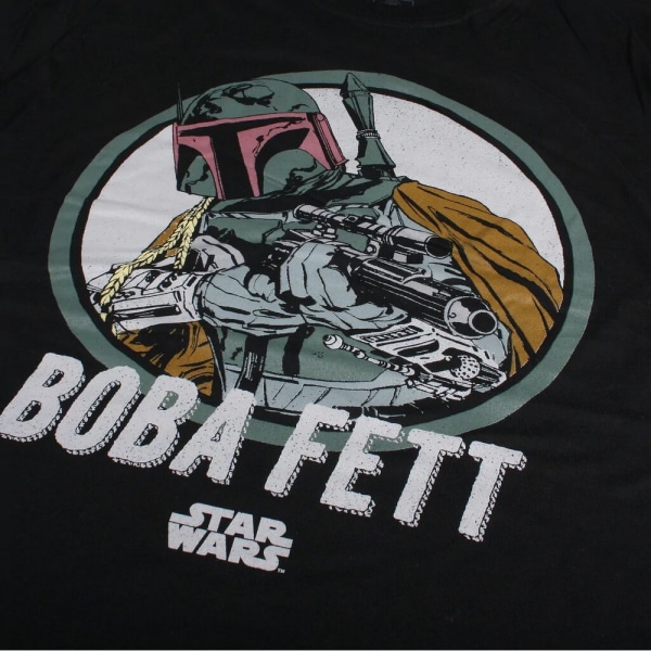 Star Wars Mens Boba Fett Retro T-shirt L Svart Black L