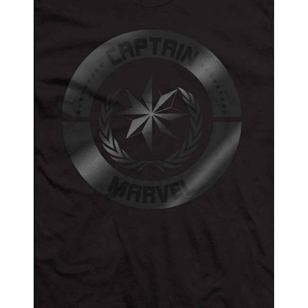 Captain Marvel Unisex Vuxen Cirkel Bomull T-shirt XL Svart Black XL