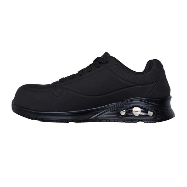 Skechers Herr Uno Doltin Stål Stålhätta Breda Skyddsskor Black 8 UK
