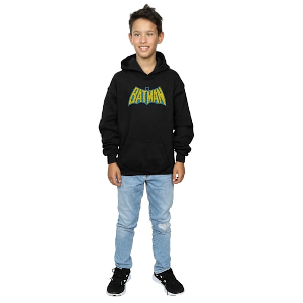 DC Comics Boys Batman Crackle Logo Hoodie 9-11 år Svart Black 9-11 Years