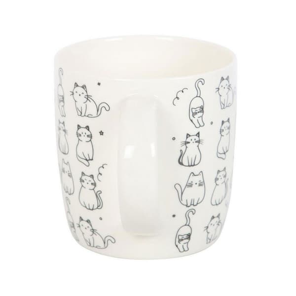 Something Different Vit Glad Katt Mugg One Size Svart/Vit Black/White One Size