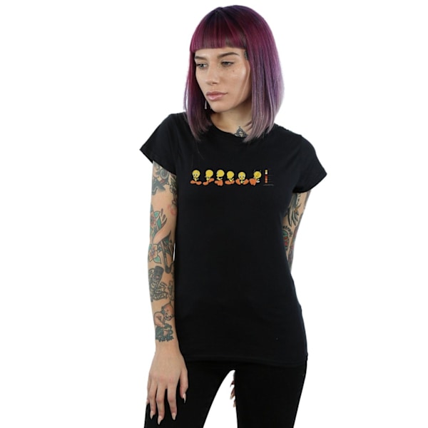 Looney Tunes Dam/Damer Tweety Pie Färgkod Bomull T-shirt Black M