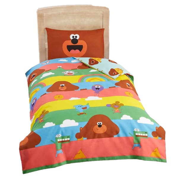 Hey Duggee Randigt Påslakanset Junior Flerfärgad Multicoloured Junior