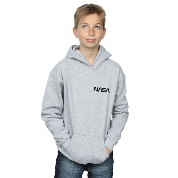 NASA Boys Modern Logo Chest Hoodie 5-6 år Sports Grey Sports Grey 5-6 Years