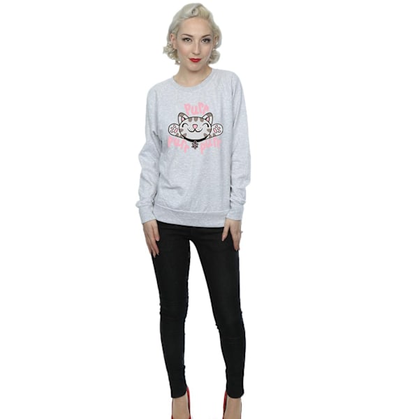 Big Bang Theory Dam/Damer Mjuk Kitty Purr Sweatshirt XL Heather Grey Heather Grey XL