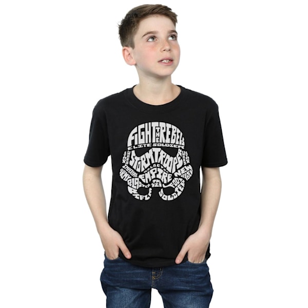 Star Wars Boys Stormtrooper Text Head T-Shirt 3-4 år Svart Black 3-4 Years