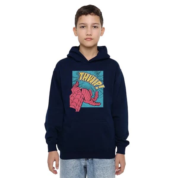 Spider-Man Barn/Barn Thwip Panel Hoodie 7-8 År Marinblå Navy 7-8 Years