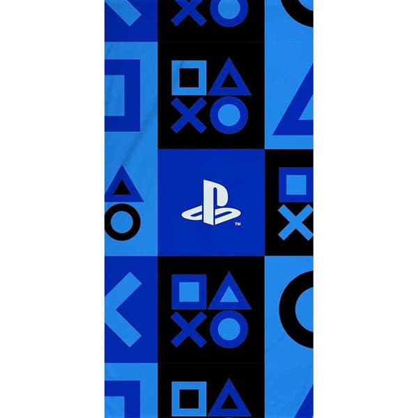 Playstation Ikoner Logotyp Handduk One Size Blå Blue One Size