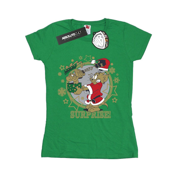 Tom And Jerry Dam/Damer Julöverraskning Bomull T-shirt M Irish Green M