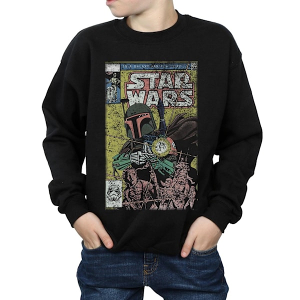 Star Wars Boys Boba Fett Comic Sweatshirt 5-6 år Svart Black 5-6 Years