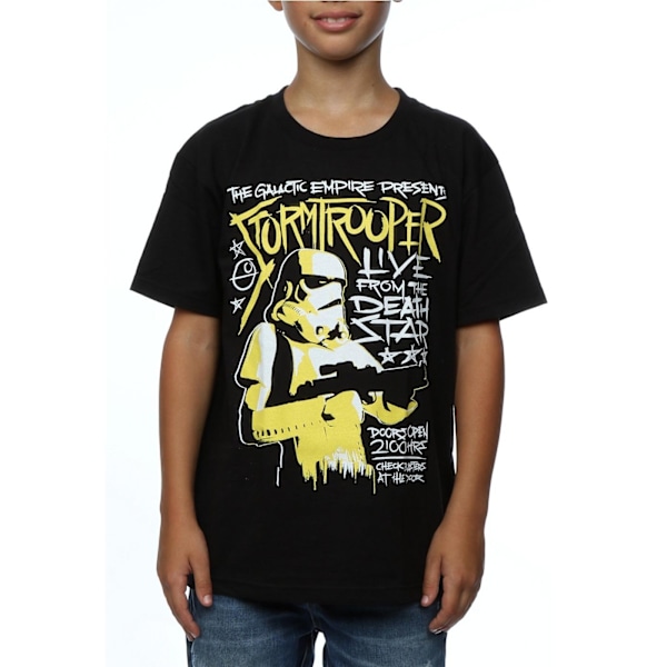 Star Wars Boys Stormtrooper Rock Poster T-Shirt 7-8 år Svart Black 7-8 Years